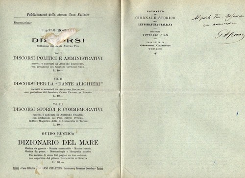 Autografo del poeta siciliano