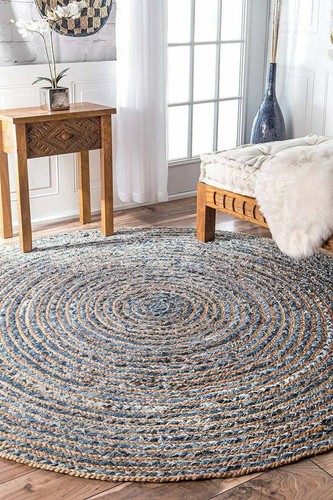 Tappeto rotondo denim - , juta