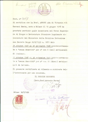 1953 milano liceo manzoni - liceo,
