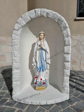 CUPOLA NICCHIA GROTTA CAPPELLA CON STATUA MADONNA DI LOURDES DA ESTERNO H 86  CM