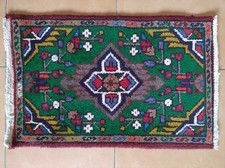 Tappeto Persiano Originale Scendiletto 60x39 Verde Vintage But New