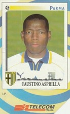 A3 - Faustino Asprilla - Parma - Scheda Telefonica Gli Introvabili 1997 98 