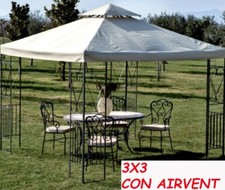TELO COPERTURA GAZEBO 3X3 CON AIRVENT POLIESTERE BIANCO BORDO 180GR/MQ 19930/1