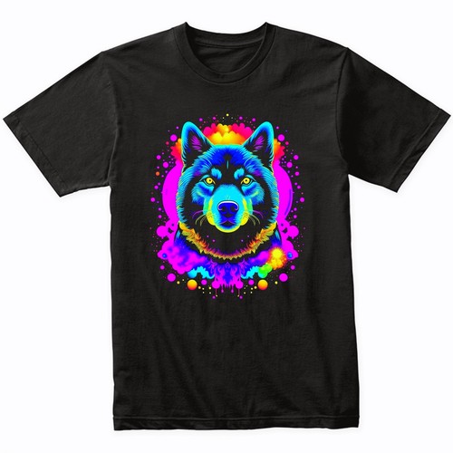 Shirt akita psychedelic dog - t-shirt,