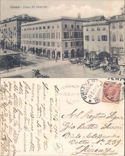 CHIAVARI  1914 ,MERAVIGLIOSA ANIMAZIONE CON CALESSI & CAVALLI IN SOSTA-65345