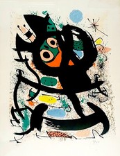 Arte moderna_Joan Mirò_originale: Gatto_litografia numerata 11/50_55,50x75,00cm