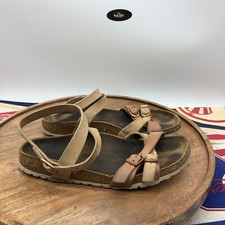 Sandali Birkenstock Yara Habana in pelle oliata bicolore cinturino alla caviglia taglia 39 US 8