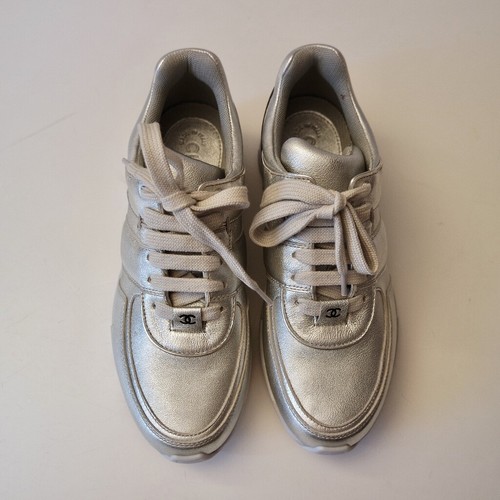Sneaker chanel argento pelle - sneaker,