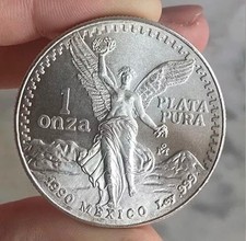 MEXICO 1 OZ 1990 PURE SILVER