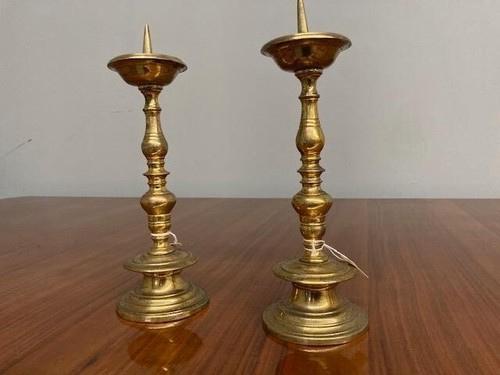 Coppia candelabri bronzo - coppia, in