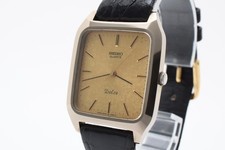 Orologio Uomo Quarzo Quadrante Oro Seiko Dolce 5931-5260 Batteria Nuova [Ecc+5]