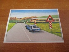 Figurina Auto e Moto PASSAGGIO A LIVELLO CON BARRIERE N.313 Ed. EDIS 1968 orig.