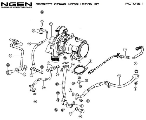 Garrett 1446 turbo gasket - garrett,