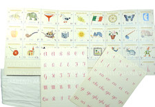 vecchio GIOCO DIDATTICO ALFABETIERE SCUOLA VINTAGE ABECEDARIO BAMBINO ALFABETO