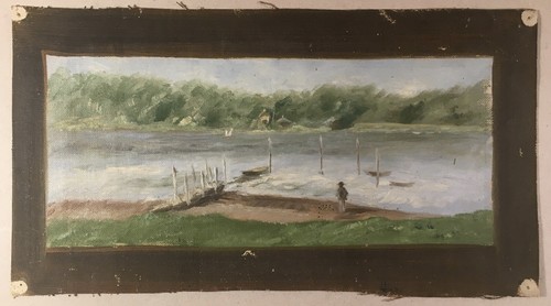 Antico dipinto olio studio