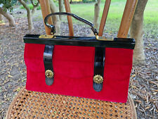 Borsa da sera vintage in velluto rosso, originale 1960
