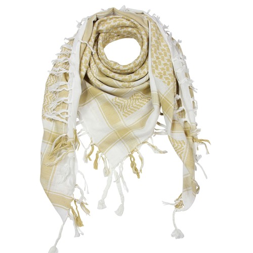 Kefiah bianca marrone - bianca, beige