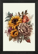 Quadro su fiori con cornice