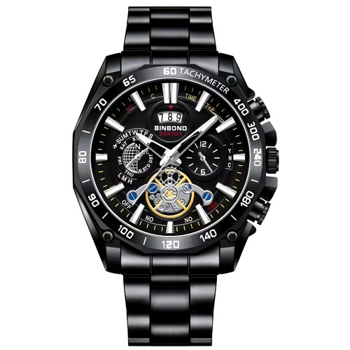 Tourbillon watch steel band - tourbillon,