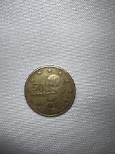 moneta Rara 50 Centesimi Grecia del 2002 Senza “F” sulla stella.