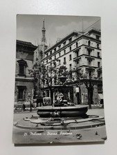 MILANO PIAZZA FONTANA CARTOLINA  VIAGGIATA 1955 BIANCO E NERO COLLEZIONE 