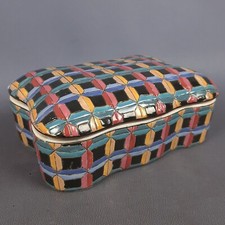 Cofanetto Porcellana Multicolore Scatola Decorativa Soprammobile Vintage Anni 80