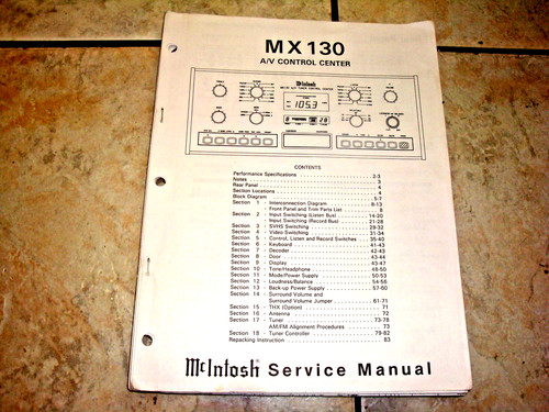 Mcintosh mx130 manuale - mcintosh,