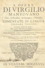 VIRGILIO Publio Marone. L'OPERE DI VIRGILIO MANTOVANO. Venezia,Tommasini, 1726