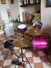 batteria per bambini Millennium colore fucsia usata pochissimo con cuffie