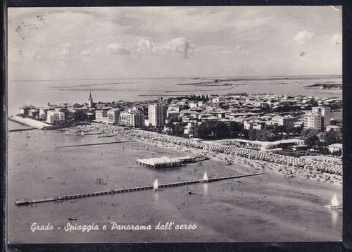 Cartolina grado spiaggia - cartolina, e