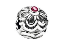 Pandora Zinnia Fiore Rodolite Clip Pensionato Pandora Charm Clip. 790953RHL RARO 