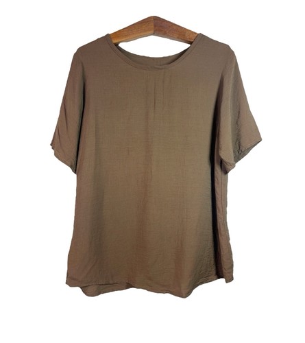 Blusa donna lino marrone - , a