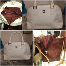 2 BORSE DONNA:  1 GHERARDINI BIANCA, LUCIDA e  1 TRACOLLA PELLE, SETA E FOULARD 