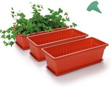 3 FIORIERE VASO BALCONETTA RETTANGOLARE PORTA PIANTE FIORI ARREDO GIARDINO PATIO