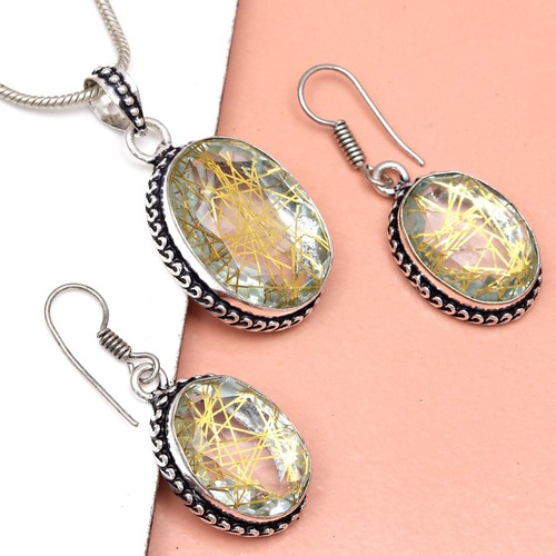 Set orecchini rutilo oro - orecchini,