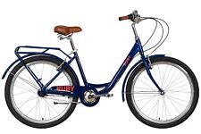 Bici Bicicletta Trekking Città Donna 26 " Città Portapacchi Alluminio Blu Rh