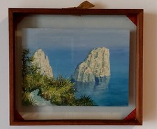 Dipinto su cartoncino  di Antonio Froncillo" Faraglioni capresi"