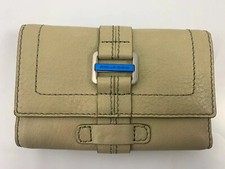Portafoglio Piquadro Nuovo Beige Pelle Marrone Tri-Fold Donna Taglia Unica Carta di Credito Moneta