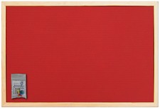 BACHECA IN TESSUTO ROSSO CON CORNICE in LEGNO 40x60cm
