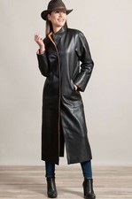 Cappotto Lungo In Pelle Nera