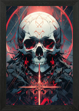 Teschio con croce incorniciato