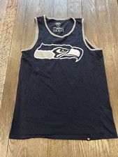 Mens ‘47 Seattle Seahawks Football Shirt Tank Top Small Blue