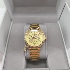 Orologio Vivienne Westwood oro madre sfera charm VV006KGD con etichette, senza scatola.
