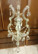 lampadario STILE MARIA TERESA d'epoca anni '50 ferro dorato e cristallo