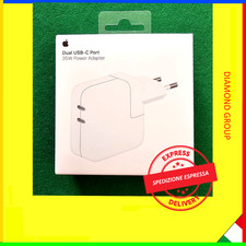 ALIMENTATORE ORIGINALE APPLE DUAL USB-C PORT CARICABATTERIA DOPPIA PORTA 35W MAC
