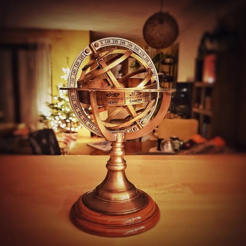Sfera armillare ottone con - sfera,