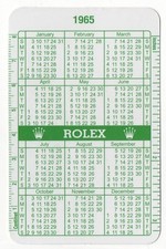 ROLEX 1965 1966 GREEN CALENDAR