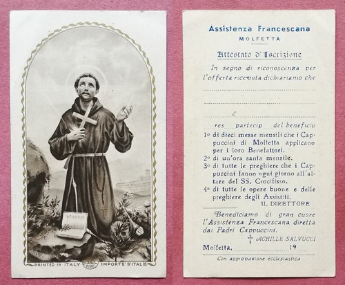 Santino holy card san - card:,