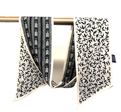 Sciarpa lunga x59 n - lunga, 6"x59"b/n