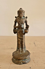 Statua Scultura Orientale Dea del Riso Sri Isola di Giada in Ottone